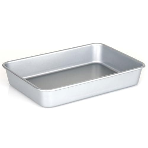 Viking Premium 13 x 9-Inch Nonstick Ceramic Roasting Pan, Made without PFAS, Heavy Gauge Aluminized Steel Baking Pan Sheet with Reinforced Iron Frame, Even Heating Cookware, Oven Safe to 475F, Silver