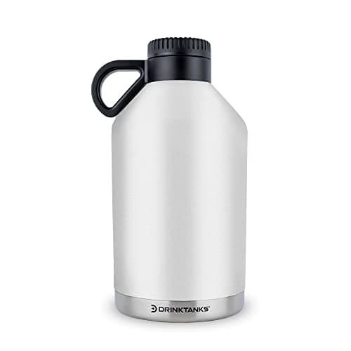 DrinkTanks Session Growler – 64 oz Vacuum Insulated Stainless Steel Beer Growler with Handle, Leakproof Double-Wall Travel Tumbler for Beer, Wine, Coffee, Soda – Durable & Reusable – Glacier