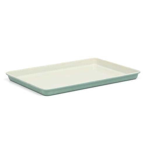 Martha Stewart Gallen 13 x 9 Inch Nonstick Carbon Steel Cookie Sheet - Teal Durable Baking Pan for Cookies, Brownies & Roasting