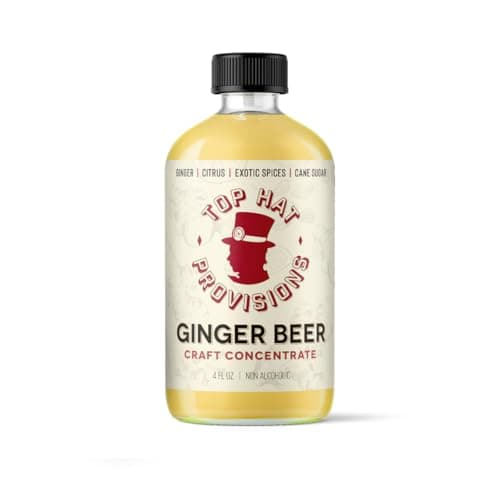 Top Hat Ginger Beer Syrup - Moscow Mule Mix - Ginger Shrub - Makes 6 Quarts of Ginger Beer at Home - Compatible with SodaStream - 4oz Bottle