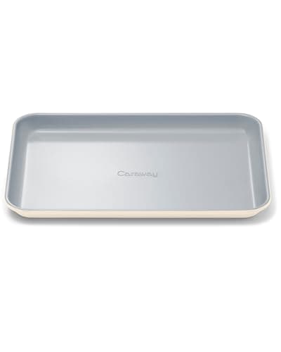 Caraway Nonstick Ceramic Small Baking Sheet (9x13”) – Non-Toxic, PTFE & PFOA Free – Oven Safe – Aluminized Steel Core – Mini Sheet Pan for Baking, Roasting & More - Cream