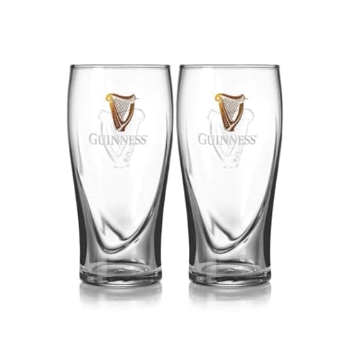 Guinness 20oz Beer Glasses Twin Pack | Certified Official Merchandise | Ideal gift for Beer Lovers