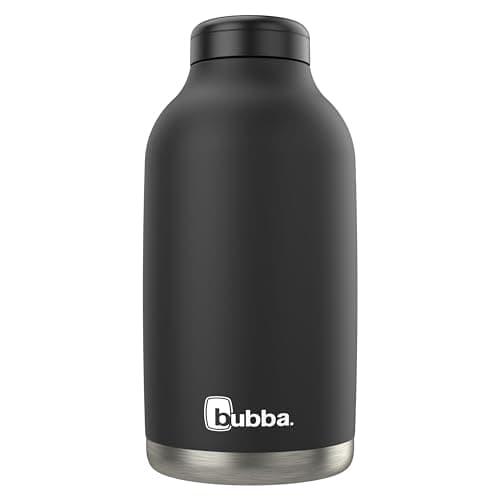 Bubba Radiant Stainless Steel Growler Simple Lid 64oz, Rubberized Water Bottle, Medium, Licorice