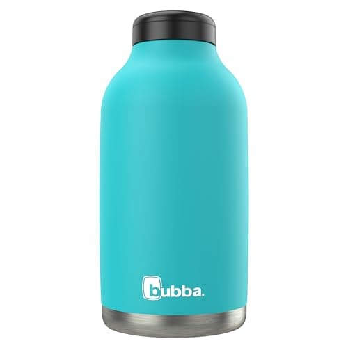 Bubba Radiant Stainless Steel Growler Simple Lid 64oz, Rubberized Water Bottle, Medium, Scuba