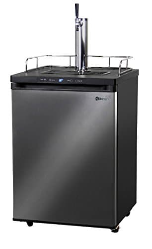 Kegco K309X-1P Digital Keg Cooler - Premium Single Faucet D System Kit - Black Stainless Door