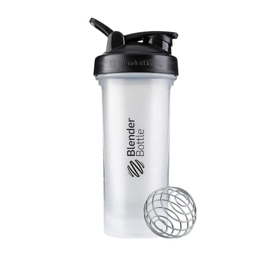 BlenderBottle Classic V2 Shaker Bottle Perfect for Protein Shakes and Pre Workout, 28-Ounce, Clear/Black