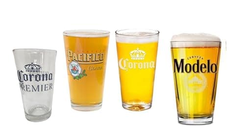 Beers of Mexico Pint Glass Set - Set of 4 Pint Glasses