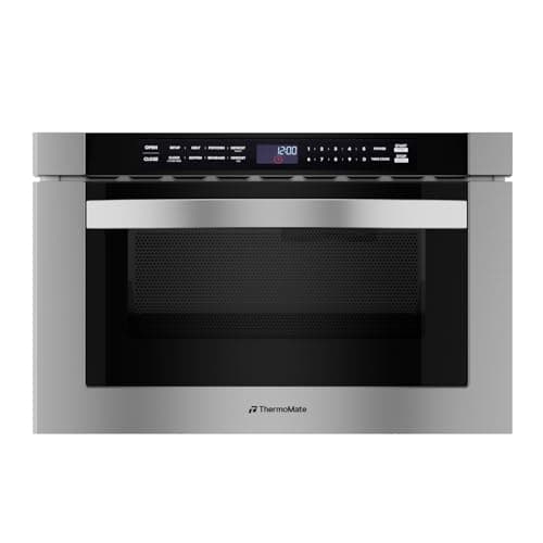 24 Inch Built-in Microwave Drawer, ThermoMate 1.2 Cu. Ft. Microwave Drawer with Automatic Presets, 1000 Watts with 11 Power Levels, Touch Controls, Sensor Cooking, Defrosting Rack, Stainless Steel