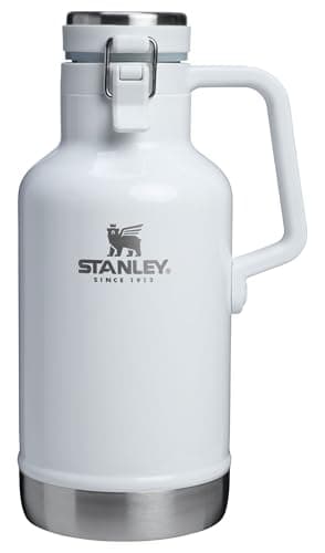 Stanley Classic Easy-Pour Growler 64 oz | Keeps Beer Cold or Coffee Hot | Leakproof Steel Lined Lid and Easy to Carry Handle | Insulated Stainless Steel | BPA-Free | Frost Gloss