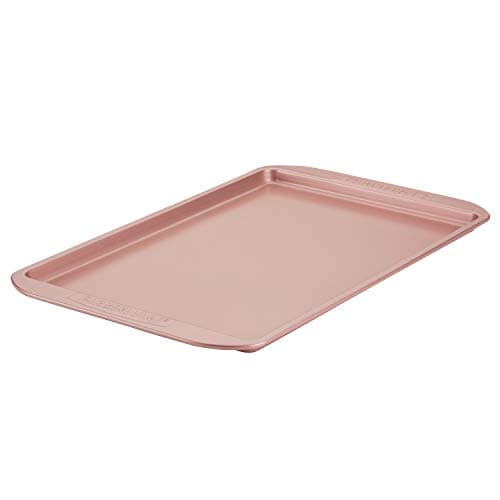 Farberware Nonstick Bakeware, Nonstick Cookie Sheet / Baking Sheet - 11 Inch x 17 Inch, Rose Gold Red