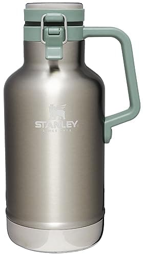 Stanley Classic Easy-Pour Growler 64 oz | Keeps Beer Cold or Coffee Hot | Leakproof Steel Lined Lid and Easy to Carry Handle | Insulated Stainless Steel | BPA-Free | Stainless Steel Shale