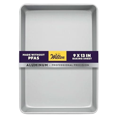 Wilton Aluminum 9x13 Inch Rectangular Sheet Pan, Made With Natural Anodized Aluminum, Made Without PFAS, Bakeware Optimal For Even Heating