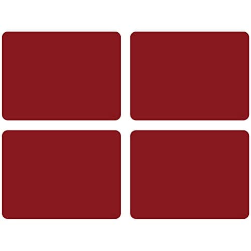 GASARÉ, Placemats Set of 4, Silicone Placemats, Table Mats, Non-Slip, Easy to Clean, Heat Resistant, Flexible, 20% Thicker, 16 x 12 inches x 1.1mm, Red