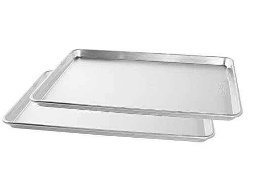 Nordic Ware Naturals Extra Large, 21 x 15 inch Baking Set - USA Made Aluminum Commercial Quality Pan for Baking or Roasting, Encapsulated Galvanized Steel Rim Prevents Warping, 2pk Big Sheet