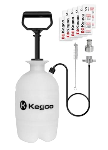 Kegco 1 Gallon Homebrew Hand Pump Pressurized Kegerator Cleaning Kit w/No-Rinse Cleaner