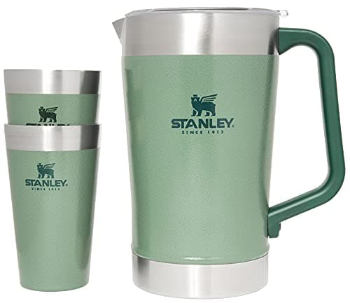 Stanley Stay-Chill Pitcher 64 oz | Cold Water, Beer, and Drink Pitcher with Lid | Large Capacity Durable Beverage Container with Handle | Insulated Stainless Steel | BPA-Free | Hammertone Green