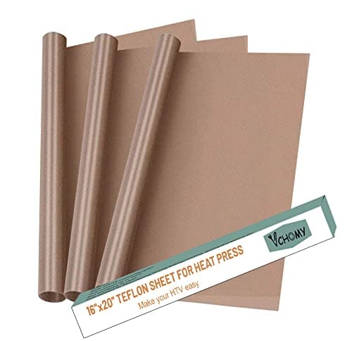 Teflon Sheets for Heat Press Machine,16''*20'' Non-stick Reusable PTFE Paper Sheet Roll for Cricut Sublimation Heat Transfer,HTV Iron On,Baking (3 Pack 16x20in)