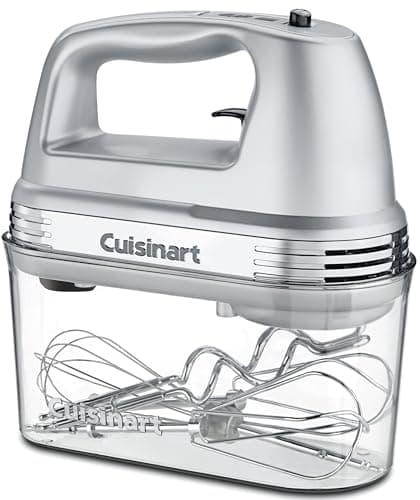 Cuisinart Power Advantage Plus 9-Speed Hand Mixer, 220W Motor, Electric Mixer with Dishwasher-Safe Beaters, Storage Case, HM-90BCS, Brushed Chrome