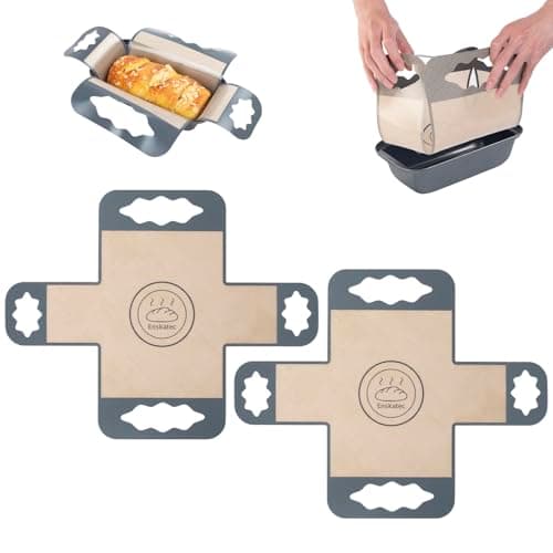 2 Pcs Silicone Bread Loaf Pan Liners, Reusable Food-Grade Silicone Bread Baking Mat, Non-Stick & Heat Resistant Loaf Pan Lifters, Sourdough Sling with 4 Handles, Fits 9x5" or 1.5Lb Loaf Pans
