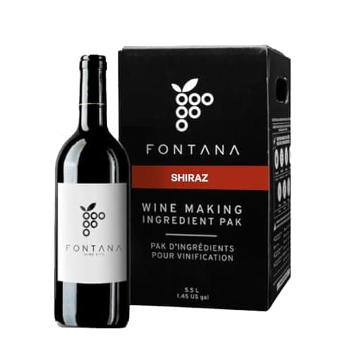 Fontana California Shiraz Wine Kit | DIY 6 Gallon Kit | Premium Ingredients | Makes 30 Bottles