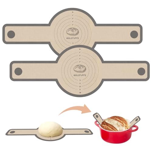 Koolstuffs Silicone Bread Sling for Dutch Oven, 2 PCS Non-Stick & Easy Clean Reusable Sourdough Mat, Sourdough Bread Baking Supplies, Tools ＆ Accessories