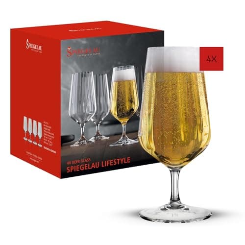 Spiegelau 4 Piece Beer Glass Set, Beer Tulips, Crystal Glass, 440 ml, Lifestyle, 4450174