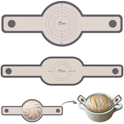 HOTEC Silicone Bread Sling for Dutch Oven - 2 Pack Non-Stick Baking Mat with Long Handle Easy to Transfer Sourdough Bread, Reusable Heat Resistant to 500°F/260°C Dutch Oven Liners Baking Supplies