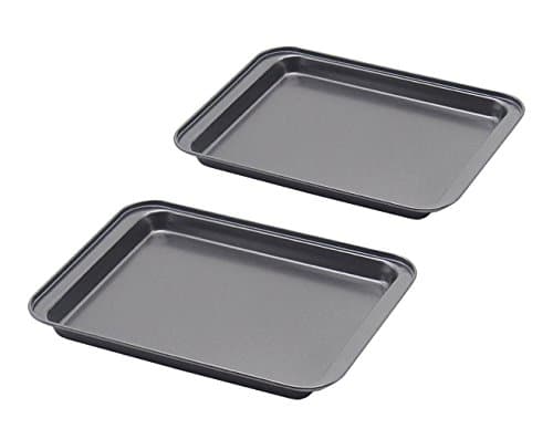 Little Small Baking Sheets Nonstick Set of 2 (9.5inch X 7.1inch) - SS&CC 8 Inch Nonstick Baking Toaster Oven Tray Cookie Sheets, 1 or 2 Person Household
