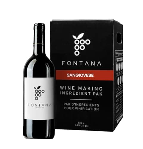 Fontana Italian Sangiovese Wine Kit Ingredients - 6 Gallon DIY Kit - Makes 30 Bottles of Wine