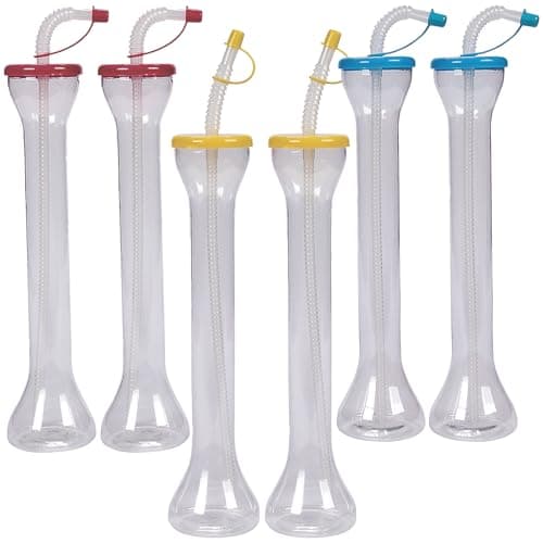 Fun Express ASSORTED YARD DRINKING GLASSES - Party Supplies - 6 Pieces