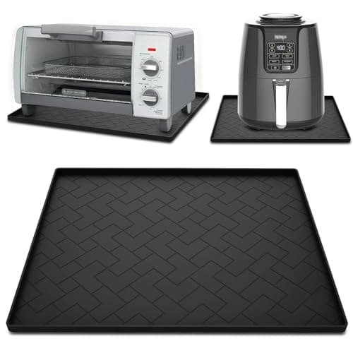 Silicone Heat Resistant Mat For Air Fryer-18''x15''x0.5''Perfect for Ninja,Cosori,Chefman and Most Air Fryers Bottom Silicone air fryer accessories-Protects Countertops From Damage and Scratches