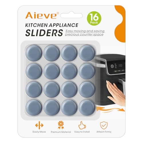 Aieve Appliance Sliders, 16 Pcs Self Adhesive Appliance Slider for Easy Moving & Space Saving, Small Countertop Rollers Kitchen Hacks Mixer Accessories