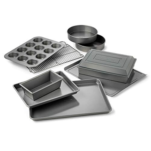 Calphalon 10-Piece Nonstick Bakeware Set Includes Baking Sheet Cookie Sheet Cake Pans Muffin Pan and More Dishwasher Safe Silver