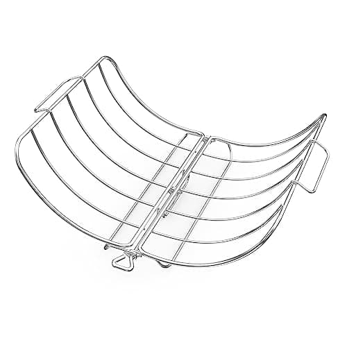 Onlyfire Turkey Roasting Rack, Stainless Steel Detachable Poultry Roaster Racks Rib Rack fits for 16x13Inch Roasting Pan, Big Green Egg and Kamado Joe Grills