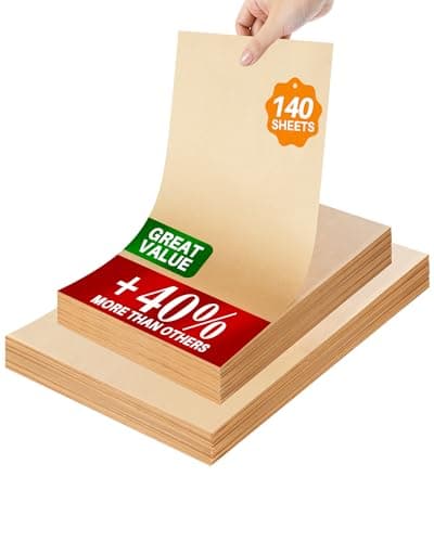 140 Parchment Paper Sheets 9x13 Inch | Precut Unbleached Baking Paper Sheets for Oven, Air Fryer, Cookies, Bread, Pizza | Non-Stick, Greaseproof Liners | Natural Brown Parchment for Baking