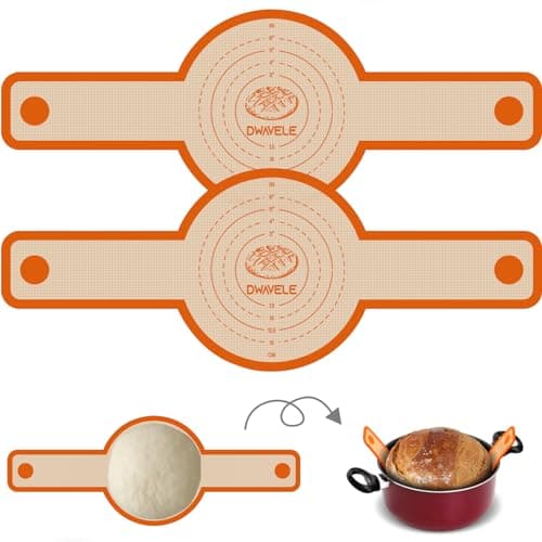 Silicone Bread Sling for Dutch Oven, Non-Stick & Easy to Clean Baking Mat Set, 2 Pcs Reusable Bread Sling for Sourdough Tools ＆ Accessories