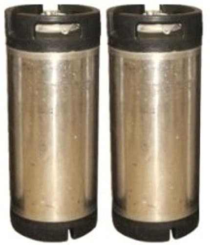 (2-Pack) Reconditioned 5-Gallon Pin Lock Cornelius Kegs – Stainless Steel Homebrew Keg Set with Dual Rubber Handles – Cleaned, Sanitized & Pressure Tested