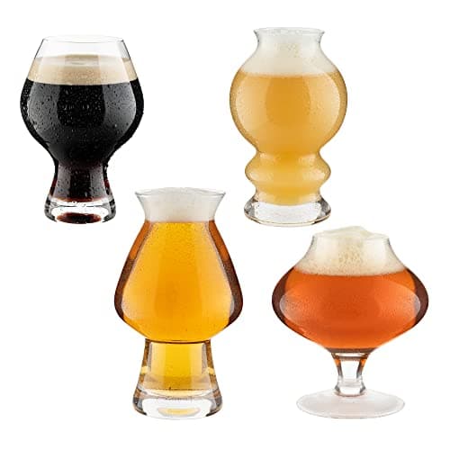 Hollen Walker Premium Beer Glasses Set of 4, Craft IPA Beer Glass, Beer Gifts for Men, Pilsner, Modern Beer Glasses, Beer Gift, Stout, Pint Glass