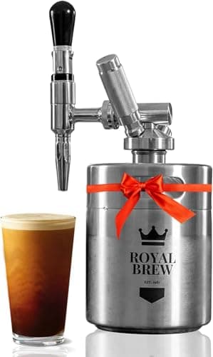 The Original Royal Brew Nitro Cold Brew Coffee Maker - Gift for Coffee Lovers - 64 oz Home Keg, Nitrogen Gas System Coffee Dispenser Kit