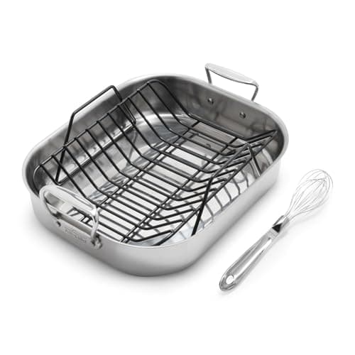 All-Clad Stainless Steel Roasting Pan with Nonstick Rack, Silver