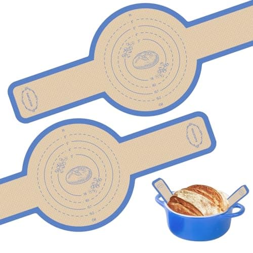 Silicone Bread Sling for Dutch Oven, Silicone Sourdough Baking Sling Non-Stick & Easy Transfer, Sourdough Mat for Bread Baking Supplies - 2PCS