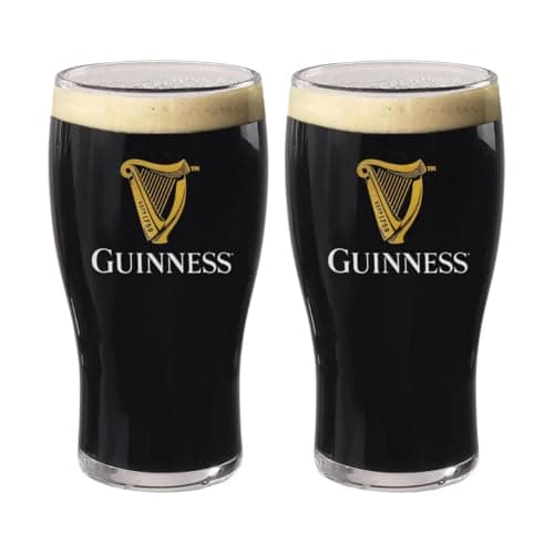 LORDS ROCKS Guinness Official 20oz Pint Glasses – Set of 2, Branded Tulip Shape Beer Glassware – Classic Irish Pub Style