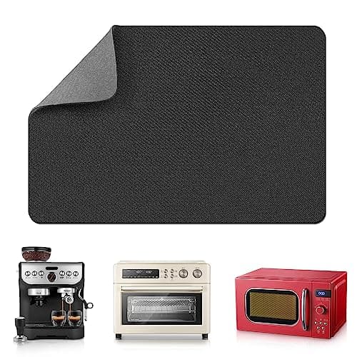 LOPNUR 17"x12" Large Appliance Slider, Appliance Sliders for Kitchen Appliances, 360° Rotating Sliding Tray for Coffee Maker, Countertop Mover Mat Cut to Fit Stand Mixer Air Fryer Microwave, Gray