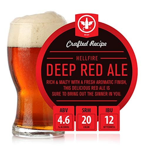 BrewDemon 2 Gal. Hellfire Deep Red Ale Beer Recipe Kit - Makes a Wicked-Good 4.6% ABV Batch of Craft Brewed Beer