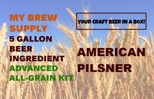 American Pilsner ALL GRAIN 5 gal Beer Home brew Ingredient Kit - By My Brew Supply