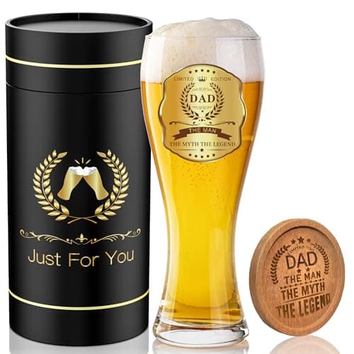 HomeWetBar Classic Monogram Pilsner Beer Glasses, Set of 4 (Personalized Product)