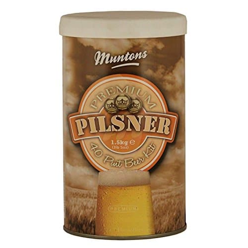 Muntons Beer Making Kit - Pilsner Premium Premium Range Kit - Includes Beer Making Ingredients - Home Brewing Kit Makes 66 Bottles Total