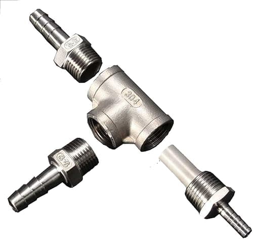 Home Brewing Stainless Steel Diffusion Stone Inline oxygenation Aeration Aerator Kit Oxygenation Diffuser for Wort Chiller Kettle Pump Beer Brewing