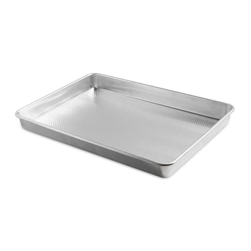 Nordic Ware Prism 21x15 inch Extra Large Baking Pan, XL Capacity, Textured Natural Aluminum For Roasting Baking Broiling