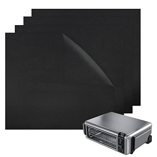 BYKITCHEN Air Fryer Oven Liners, 11x12 Inches, Set of 4, Reusable Toaster Oven Liners, Compatible with Ninja Flip Up SP101 SP201 SP301 Air Fry Oven, Cuisinart Breville Toaster Oven and More